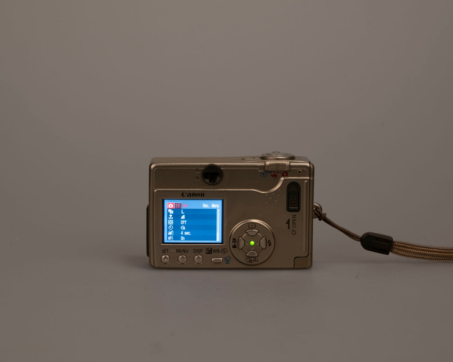 Canon Powershot S230 Digital Elph 3.2MP CCD digicam w/ 128 MB CF card + battery + charger