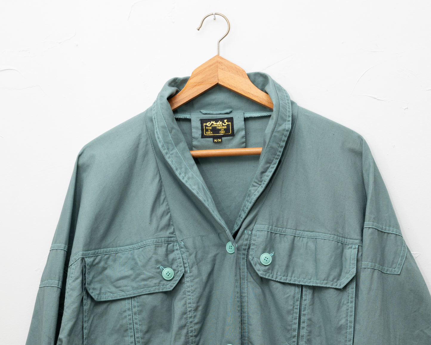 Teal cotton anorak jacket