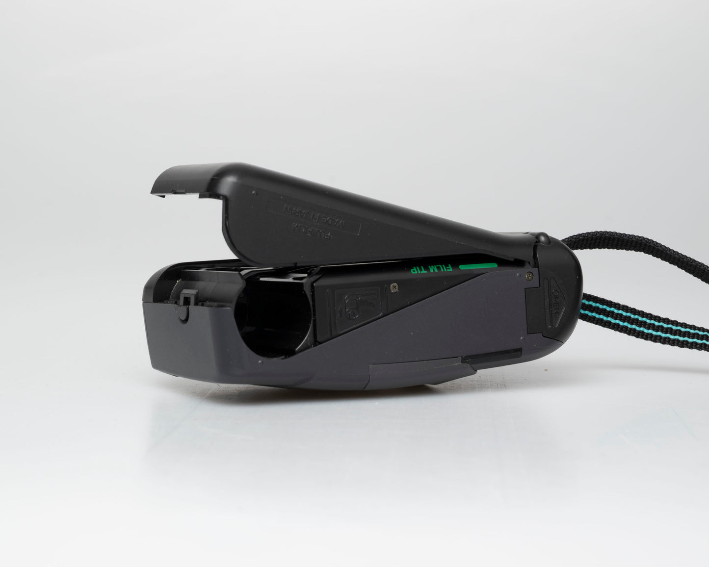 Fujifilm Clear Shot Plus 35mm film camera (w/ black and turquoise strap)