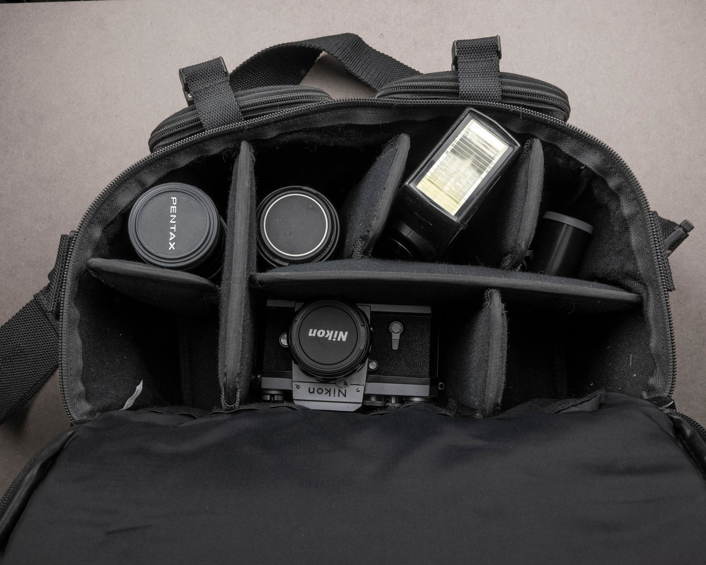 Nikon black and yellow large camera bag