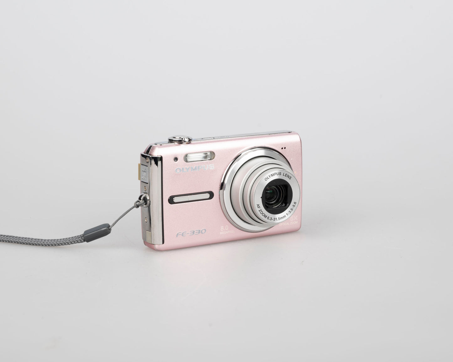 Olympus FE-330 8MP CCD sensor digicam w/ charger + battery + 2GB XD card + case + transfer cable