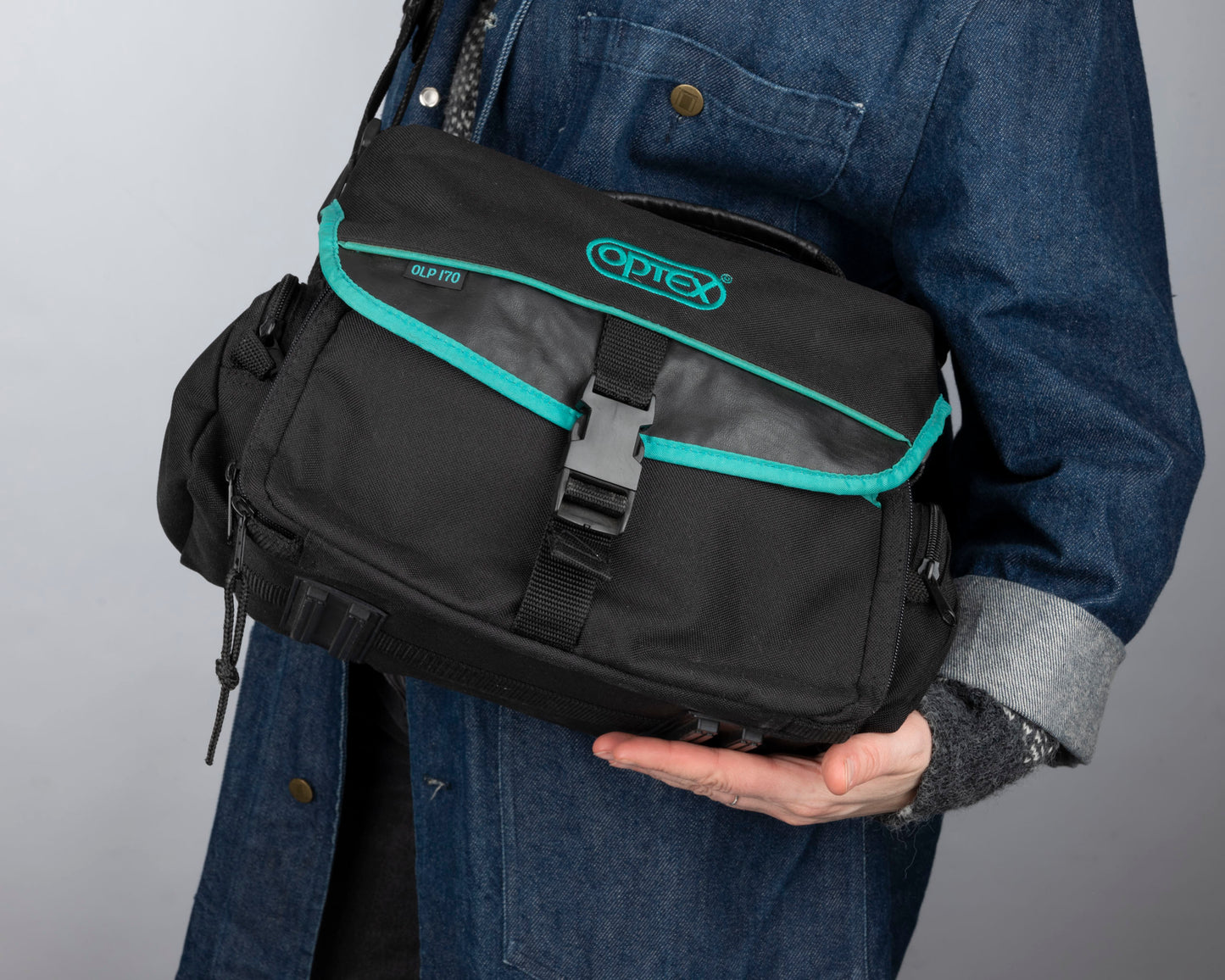 Optex large black and green camera equipment bag