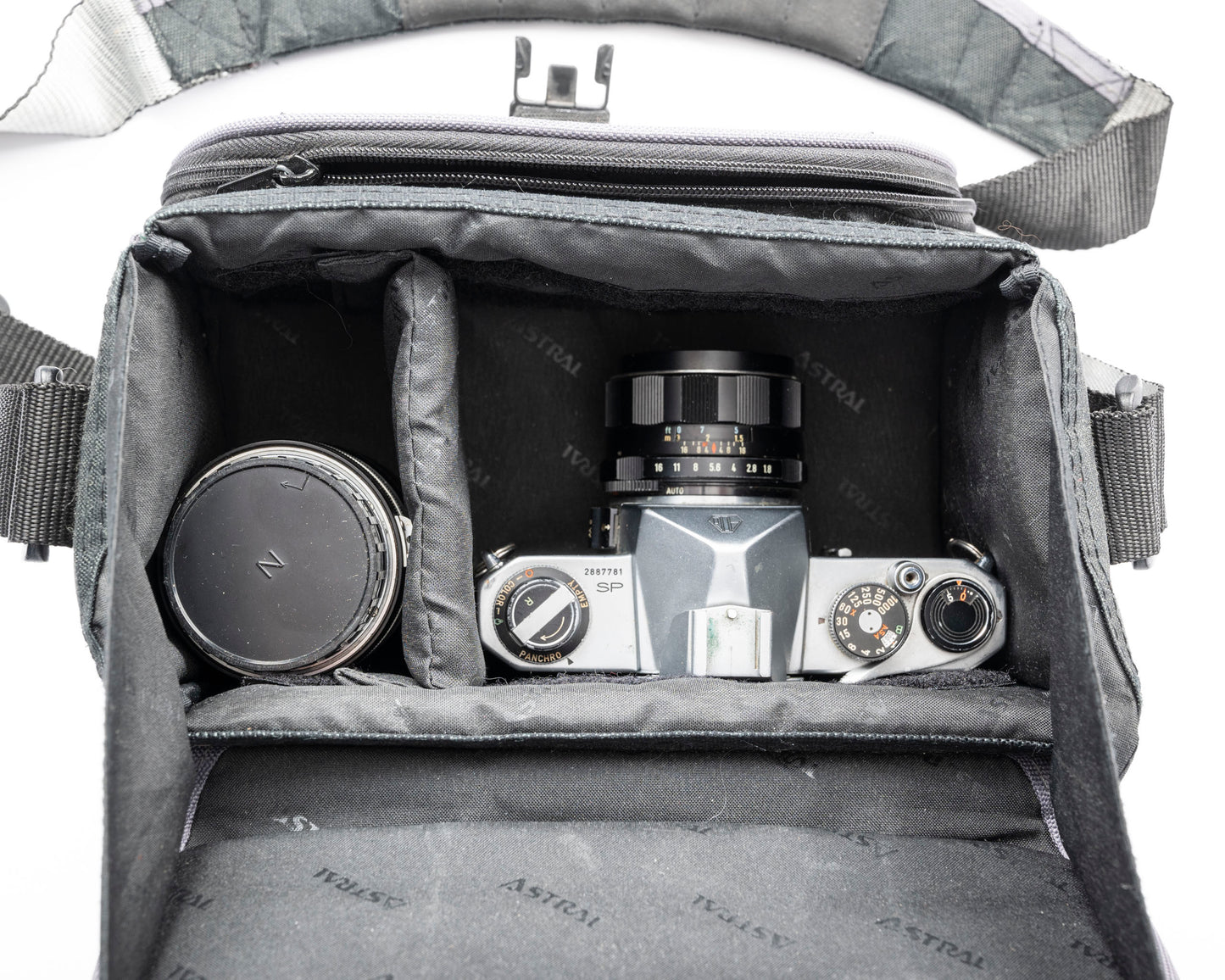 Star by Astral black and grey mid-sized camera bag