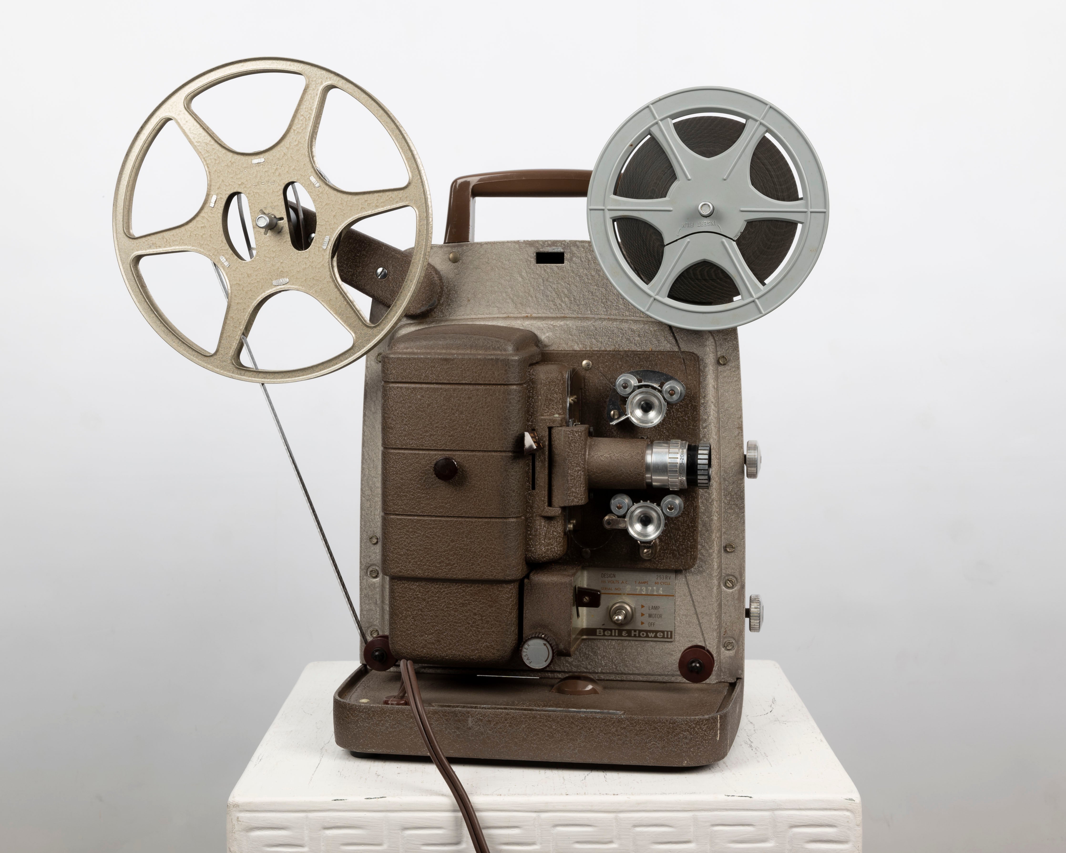Bell and Howell 253 RV Regular 8 movie projector (serial F73714