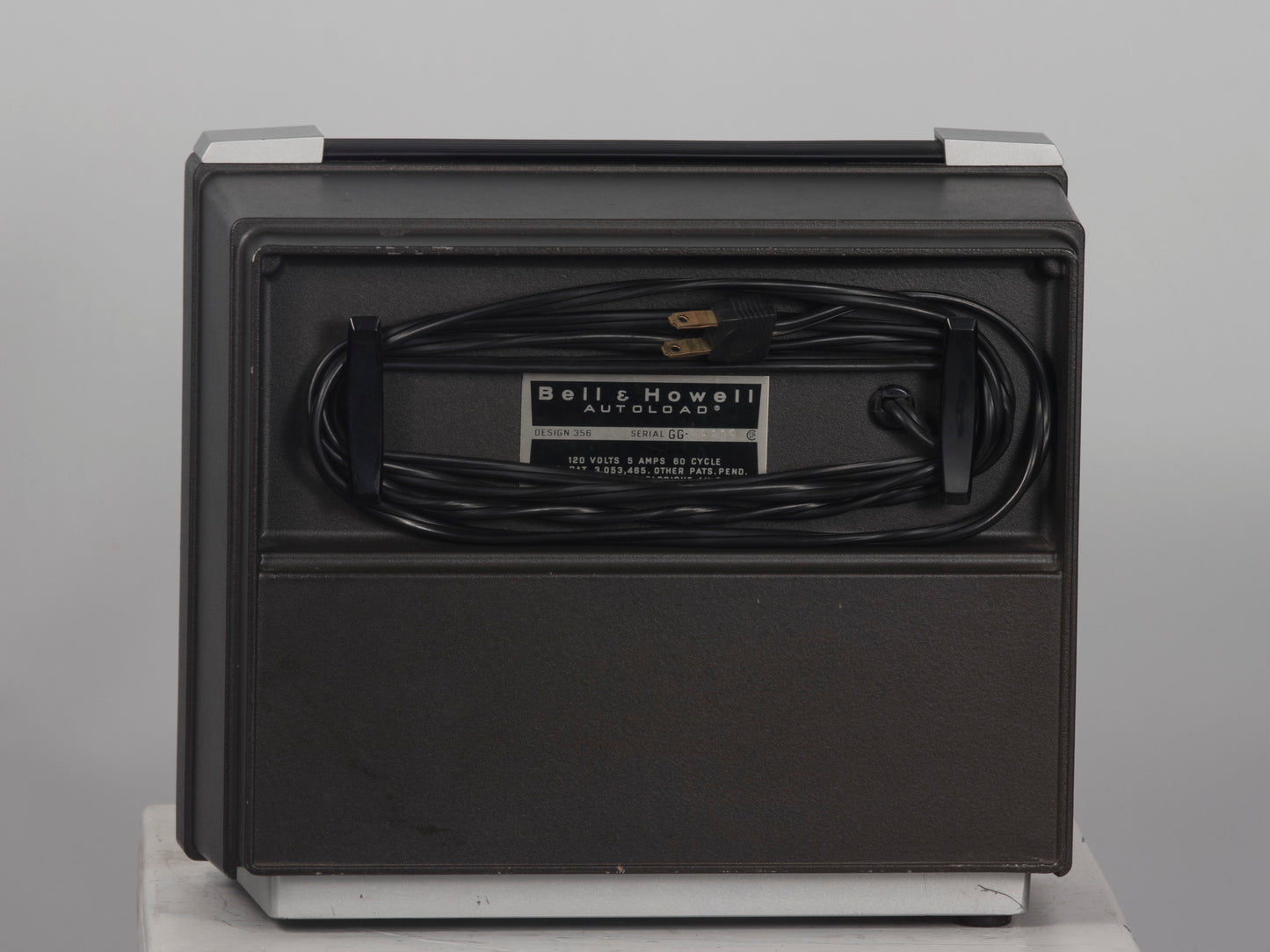 Bell and Howell Autoload 357 Super 8 movie projector. Back view.