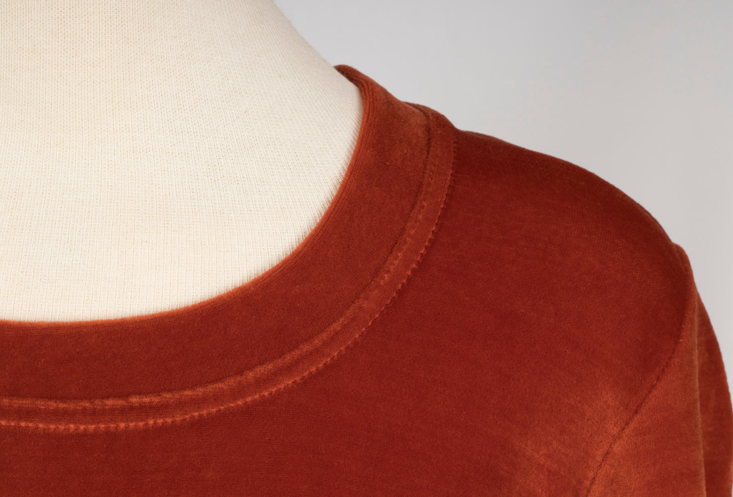 Orange rust velour top - small