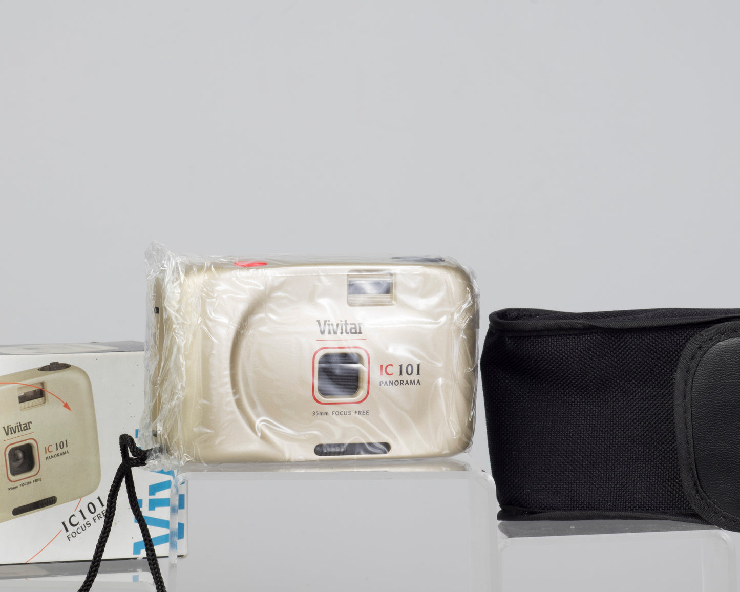 Appareil photo Vivitar IC 101 35 mm (nouveau stock ancien avec boîte, étui et manuel)