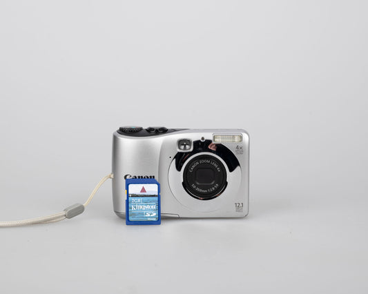 Appareil photo numérique Canon Powershot A1200 avec capteur CCD 12 MP + carte SD de 2 Go (utilise des piles AA)