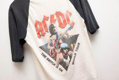 T-shirt de la tournée AC/DC « Flick of the Switch » des années 1980