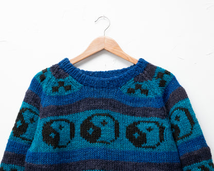 yin & yang hand knit sweater