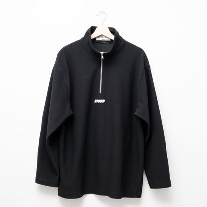 black oversized speed half-zip ribbed rave techno gabber sweatshirt top men's XL