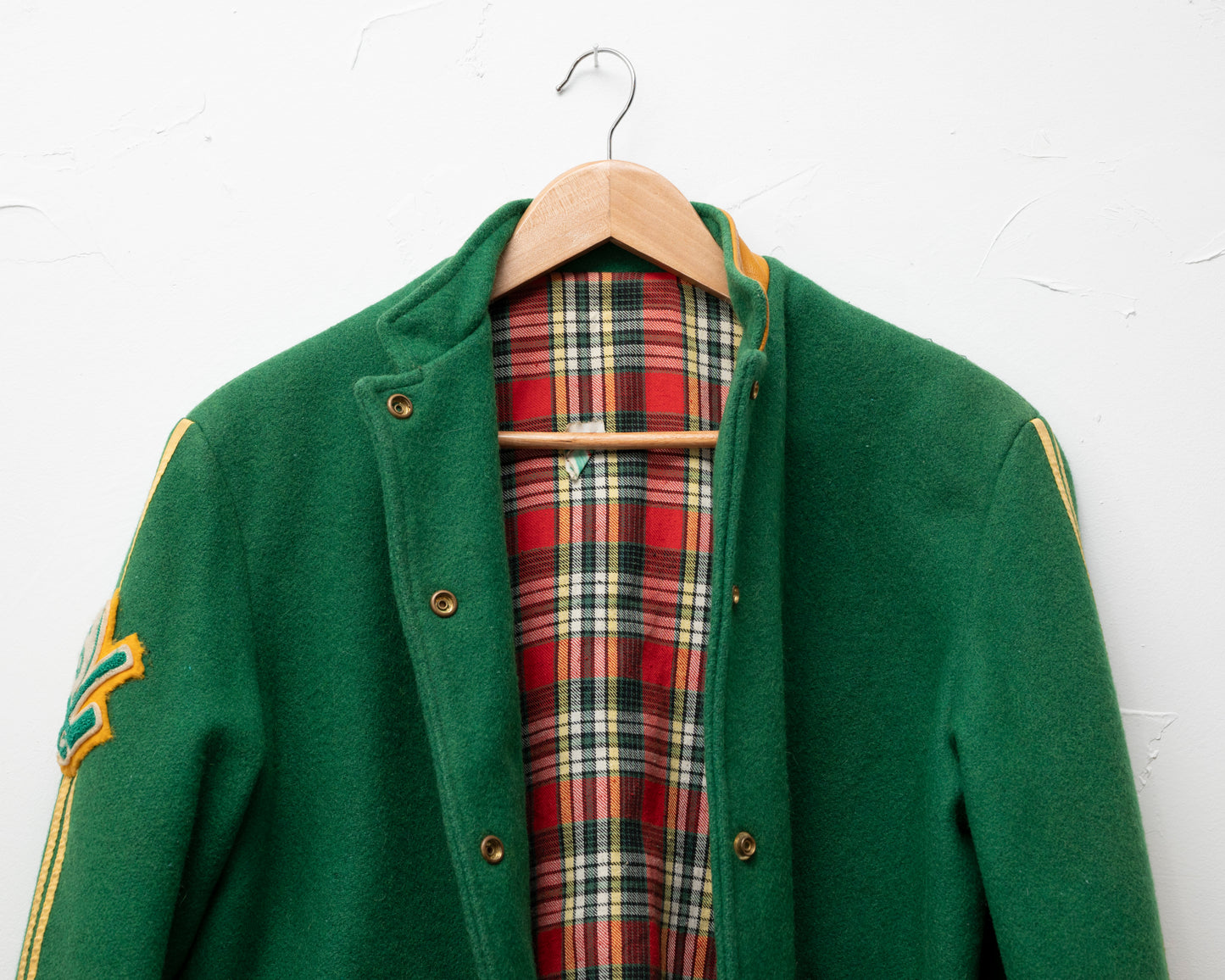 Green wool varsity jacket - small/med