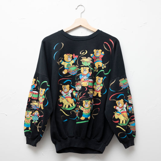 christmas holiday teddy bear sweatshirt women's medium