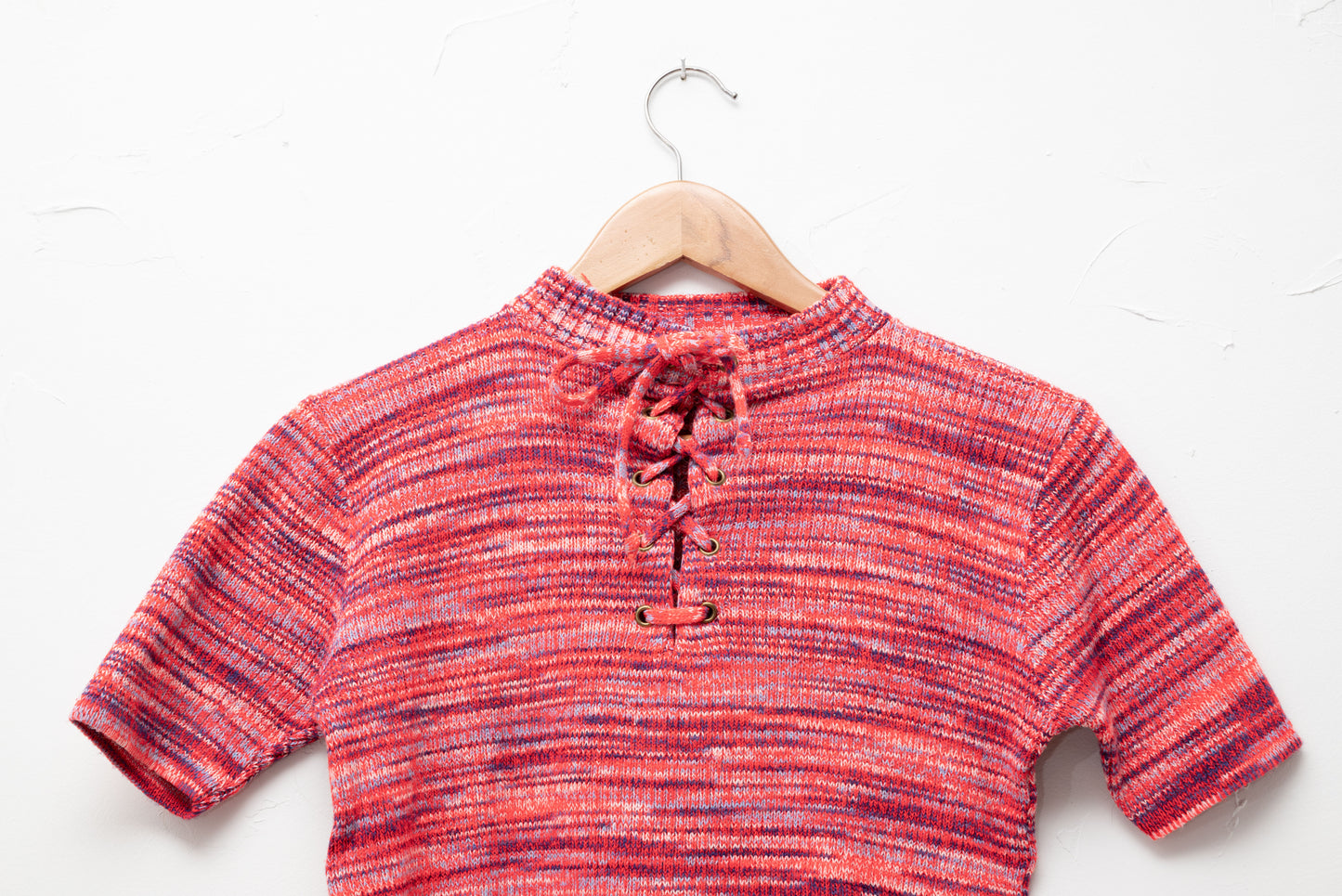 red space dye sweater top - small