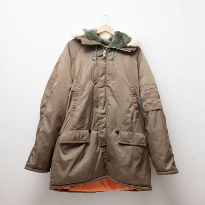 n3-b parka winter jacket khaki nylon insulated army military snorkel coat XL XXL 