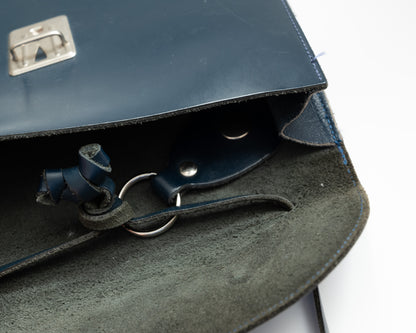 Navy leather crossbody bag