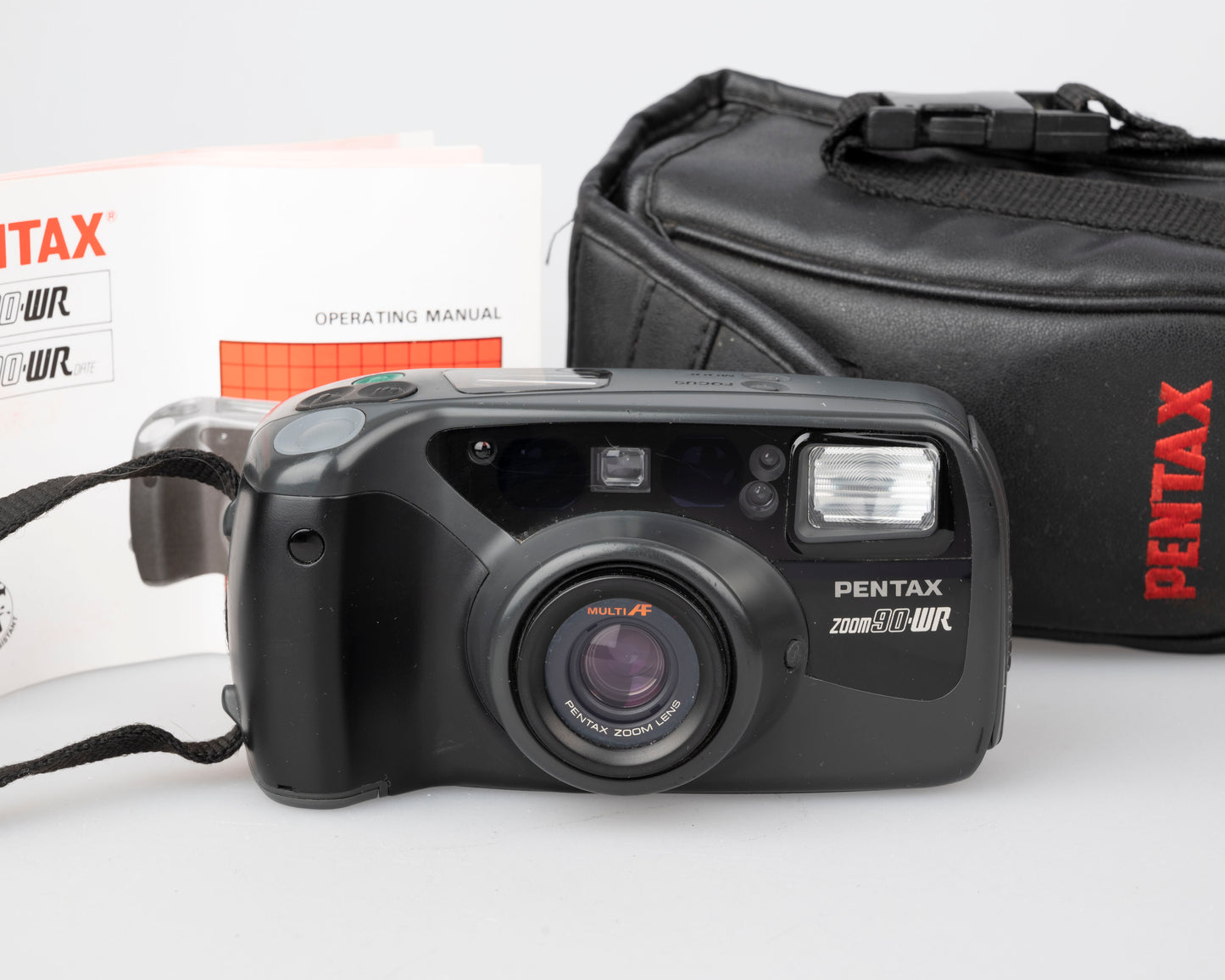 Pentax Zoom90-WR weather resistant 35mm camera w/ case + manual