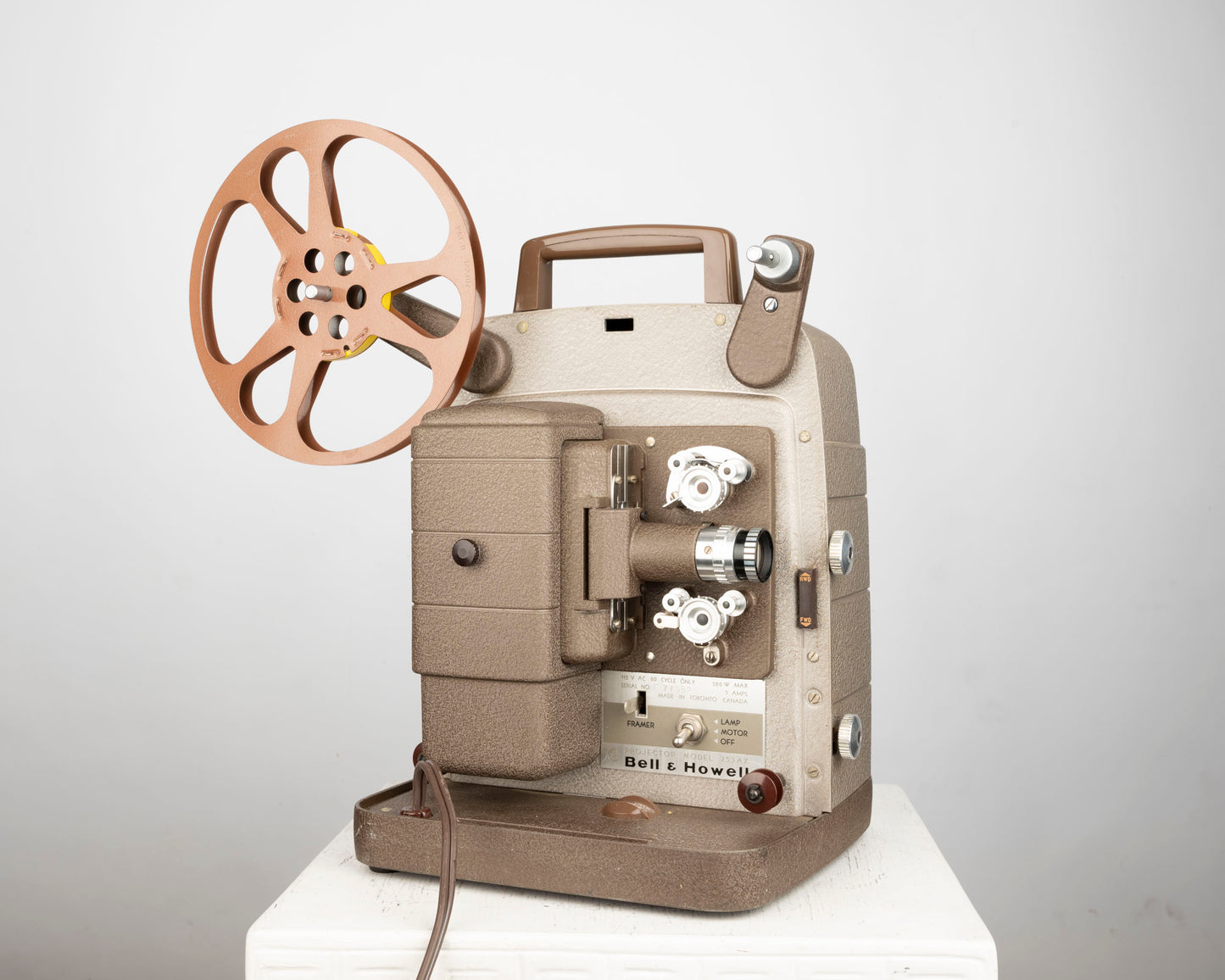 Bell and Howell 253 AX Regular 8 movie projector (serial F77082)
