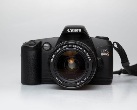 Canon EOS Rebel G 35mm film SLR w/ Canon EF 28-80 lens (serial 4527686)