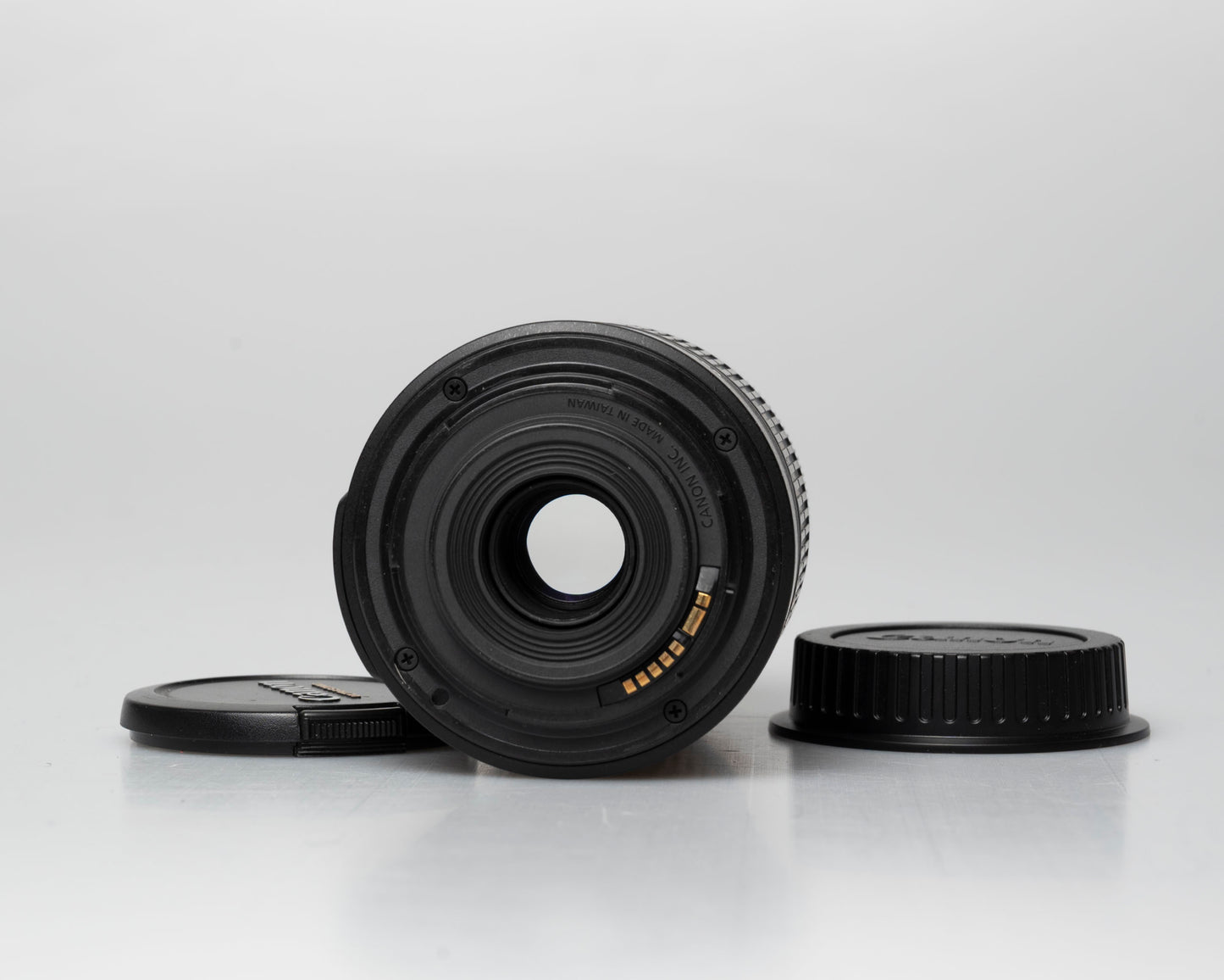 Canon EF-S 55-250mm f/4-5.6 IS II lens, back view with front and back caps off