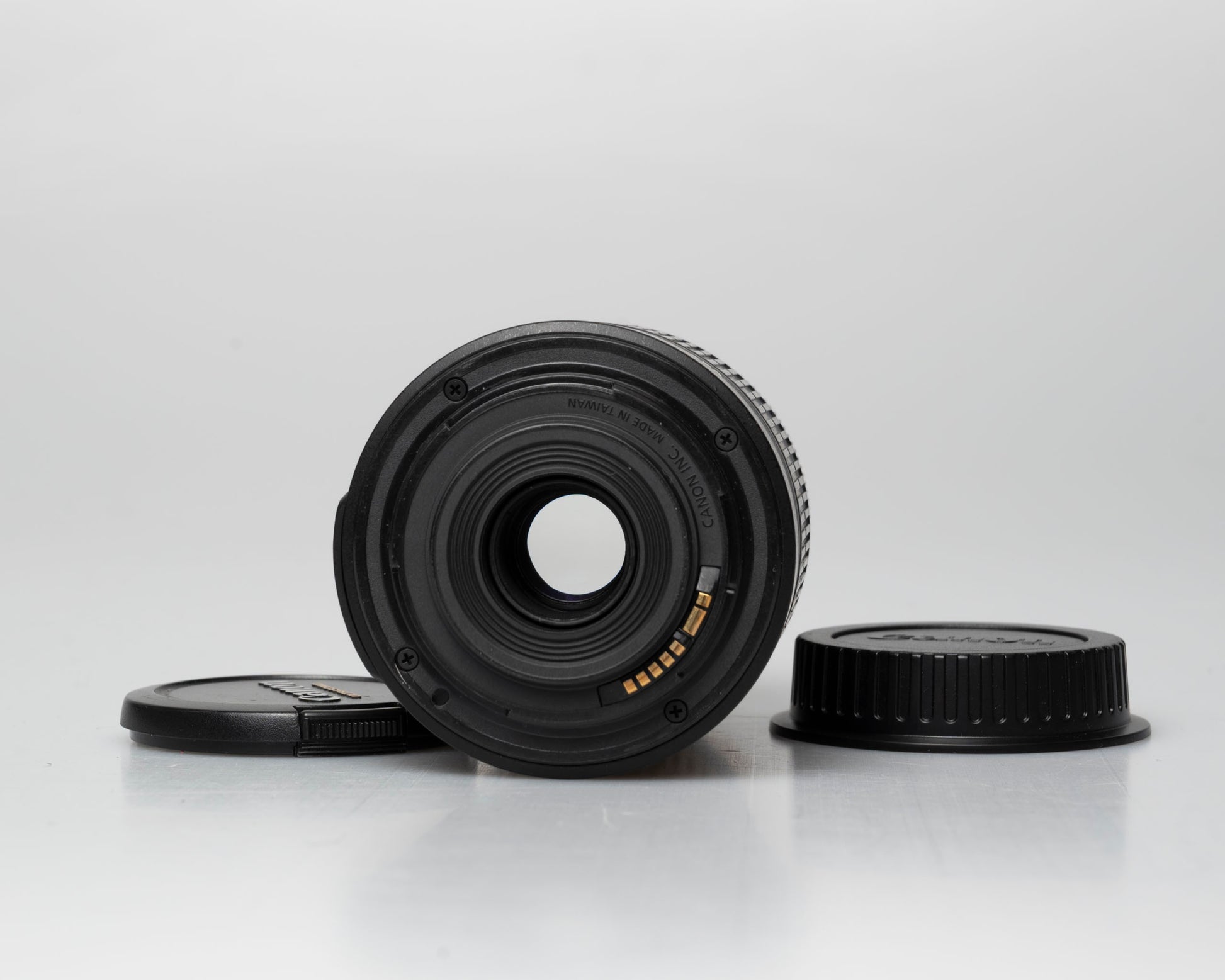 Canon EF-S 55-250mm f/4-5.6 IS II lens, back view with front and back caps off