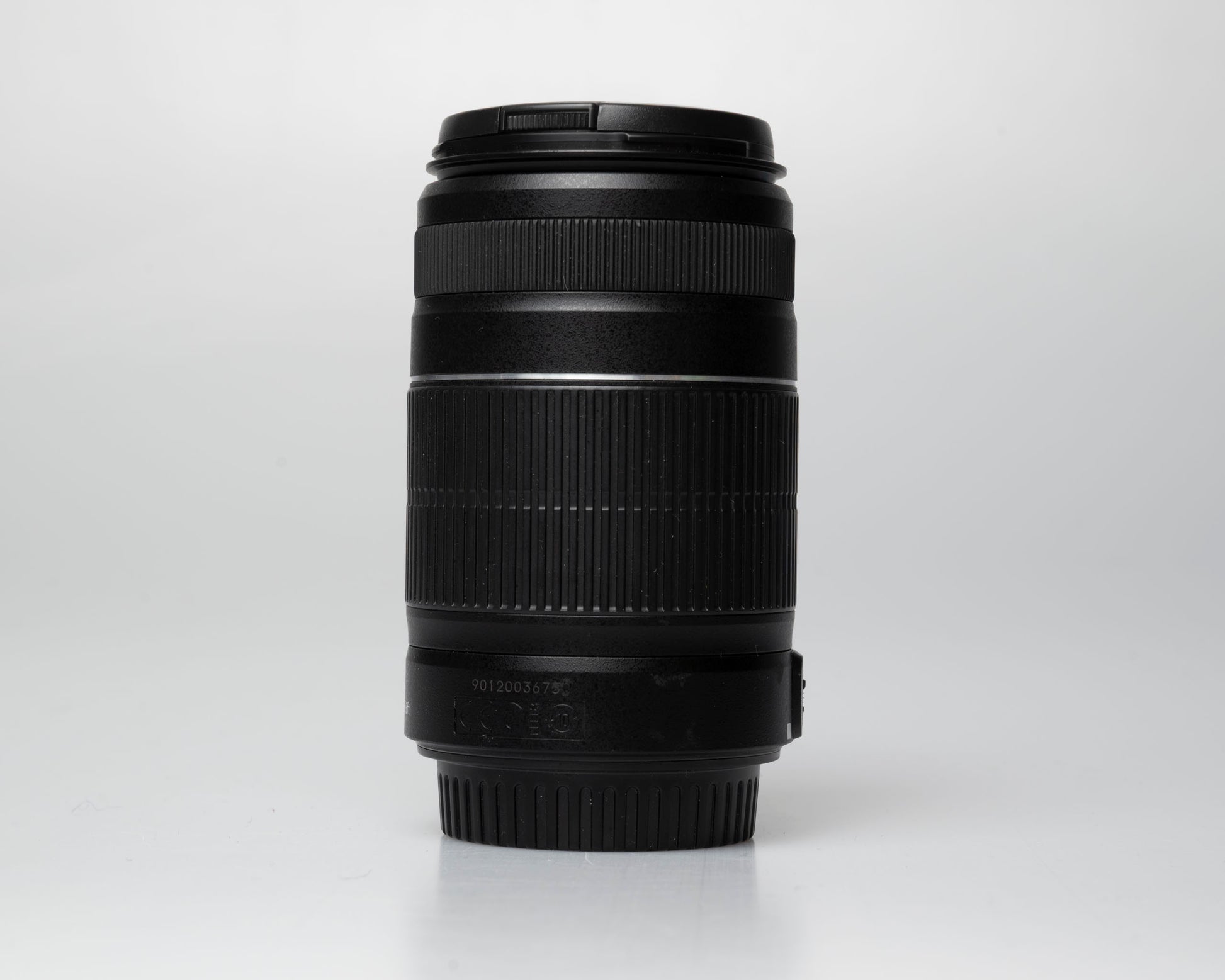 Canon EF-S 55-250mm f/4-5.6 IS II lens, back view upright