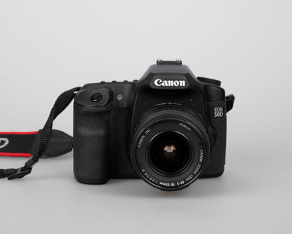 Canon EOS 50D 15.1MP Digital SLR Camera w/ 32GB CF card + 2x Battery w/ charger + EF-S 18-55mm f/3.5-5.6 II lens + manual