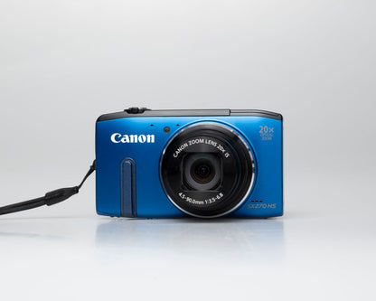 Canon Powershot SX270 HS digicam w/ 8GB SD card + battery + charger + case (serial 712164001703)