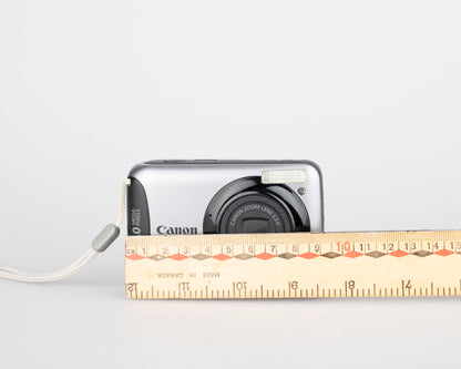 Appareil photo numérique Canon Powershot A490 Capteur CCD 10 MP avec boîte d'origine + manuels + carte SD de 2 Go (utilise des piles AA)
