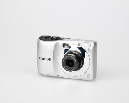 Canon Powershot A1200 digicam w/ 12 MP CCD sensor (uses AA batteries and SD memory cards)