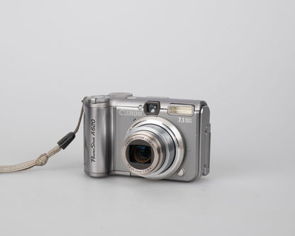 Appareil photo numérique Canon Powershot A620 avec capteur CCD 7,1 MP ; comprend une carte SD de 32 Mo (utilise des piles AA)