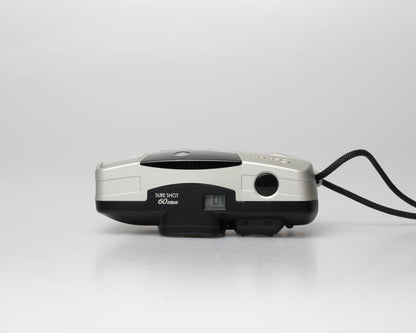 Canon Sure Shot 60 Zoom 35mm point-and-shoot camera; top view, off