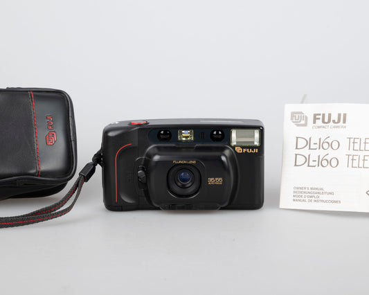 Fujifilm DL-160 Tele dual lens 35mm camera w/ case + manual (serial 81108386)