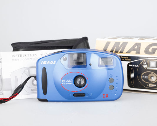 Image BF-560 35mm camera w/ original box, case, and manual (serial 3073893)