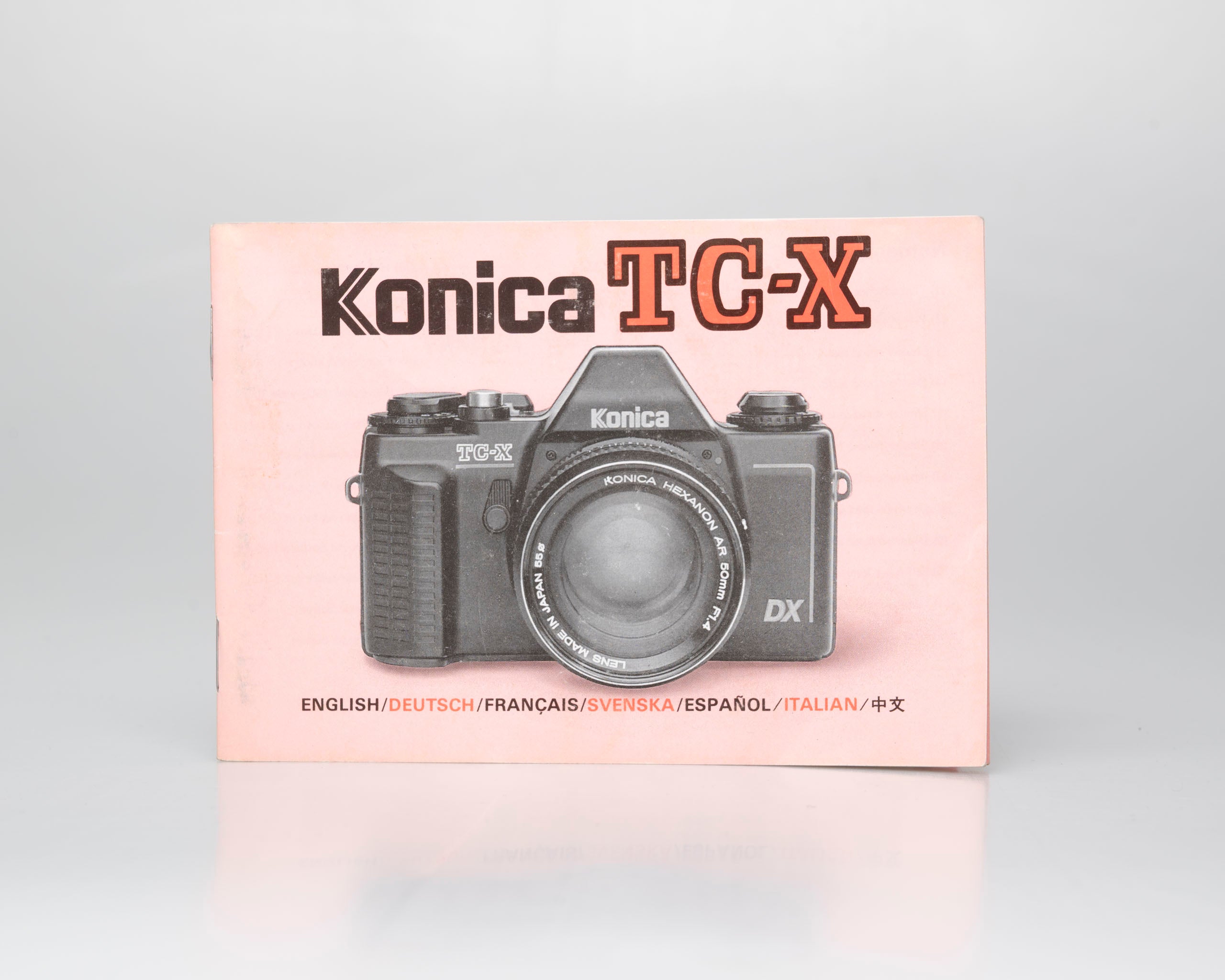 Konica TC-X 35mm film SLR w/ Hexanon AR 50mm f1.8 lens + manual