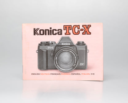 Konica TC-X 35mm film SLR w/ Hexanon AR 50mm f1.8 lens + manual (serial 268882)