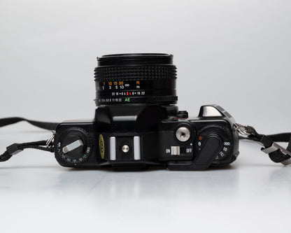 Konica TC-X 35mm film SLR w/ Hexanon AR 50mm f1.8 lens + manual (serial 268882)