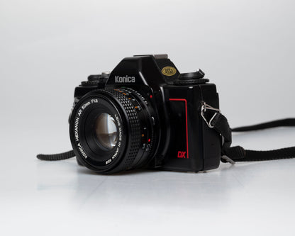 Konica TC-X 35mm film SLR w/ Hexanon AR 50mm f1.8 lens + manual (serial 268882)