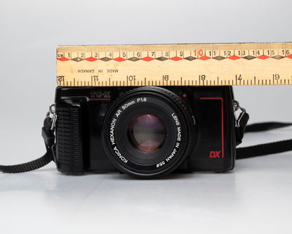 Konica TC-X 35mm film SLR w/ Hexanon AR 50mm f1.8 lens + manual (serial 268882)