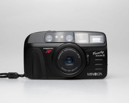 Minolta Family Zoom II 35mm camera w/ case (serial 41974429)