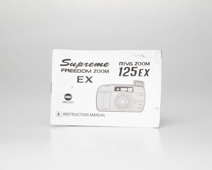 Appareil photo Minolta Riva Zoom 125 EX Date 35mm avec étui et manuel (numéro de série 95904275)