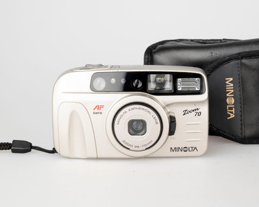 Minolta Zoom 70 35mm camera w/ case (serial 36143687)