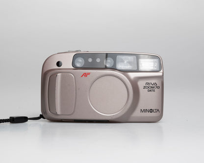 Minolta Riva Zoom 70 Date 35mm camera w/ case (serial 34907746)