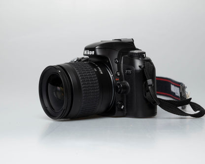 Nikon F75 35mm film SLR w/ AF Nikkor 28-80mm lens (serial 2258155)