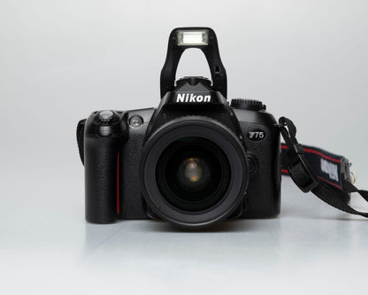Nikon F75 35mm film SLR w/ AF Nikkor 28-80mm lens (serial 2258155)