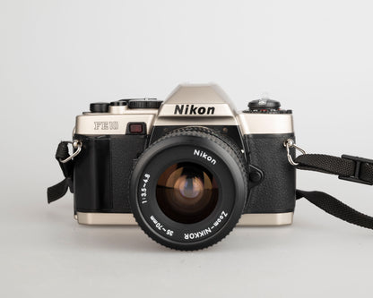 Appareil photo reflex Nikon FE10 35 mm avec objectif Zoom-Nikkor 35-70 mm + étui toujours prêt (série 2001252)