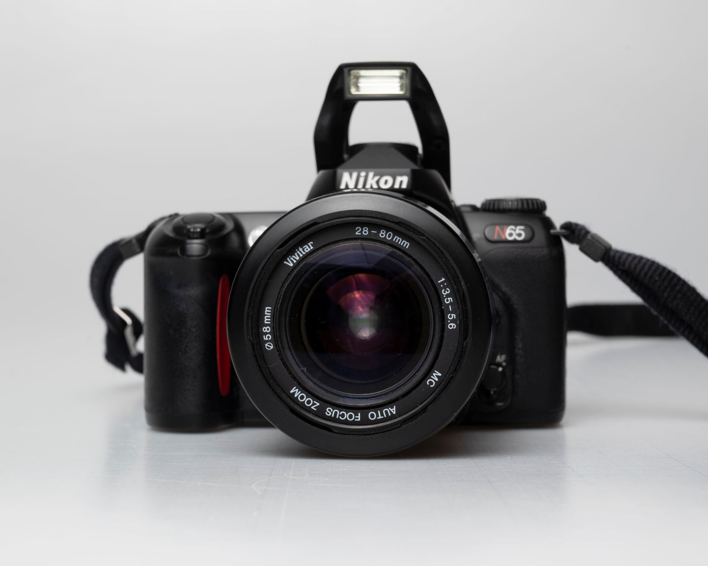 Nikon N65 35mm film SLR w/ AF Vivitar 28-80mm lens (serial 2537429)