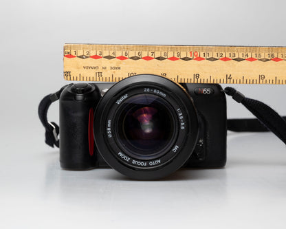 Nikon N65 35mm film SLR w/ AF Vivitar 28-80mm lens (serial 2537429)