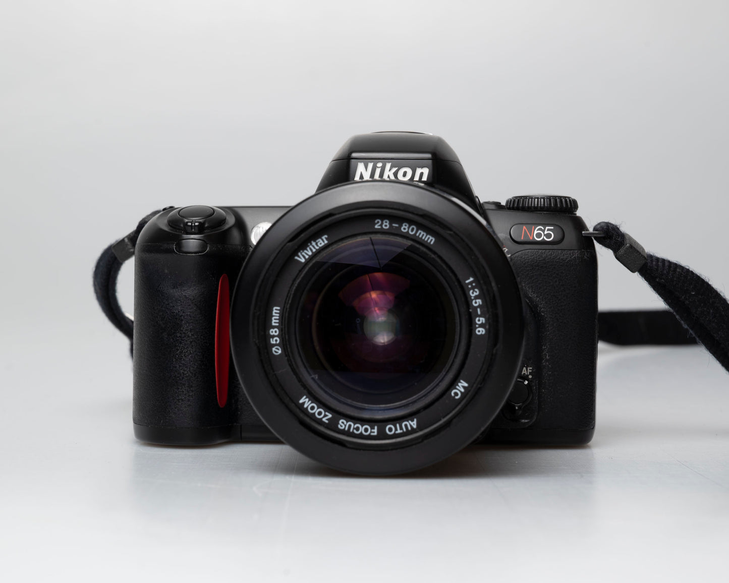 Nikon N65 35mm film SLR w/ AF Vivitar 28-80mm lens (serial 2537429)