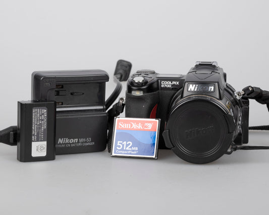 Nikon Coolpix 8700 8MP CCD sensor digicam w/ charger + battery + 512MB CF card